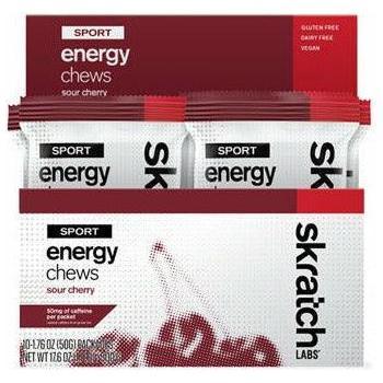 Skratch Labs Sport Energy Chews Cycling Accessories - Food Skratch Labs Box of 10 Caffeinated Sour Cherry