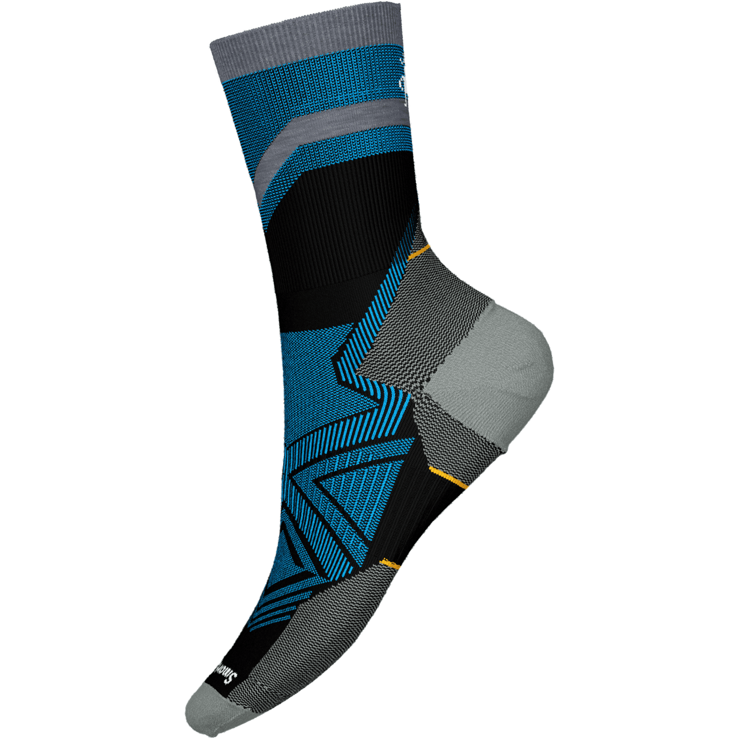 Smartwool Run Zero Cushion Mid Crew Pattern Socks Summer Apparel - Socks Smartwool Medium Black