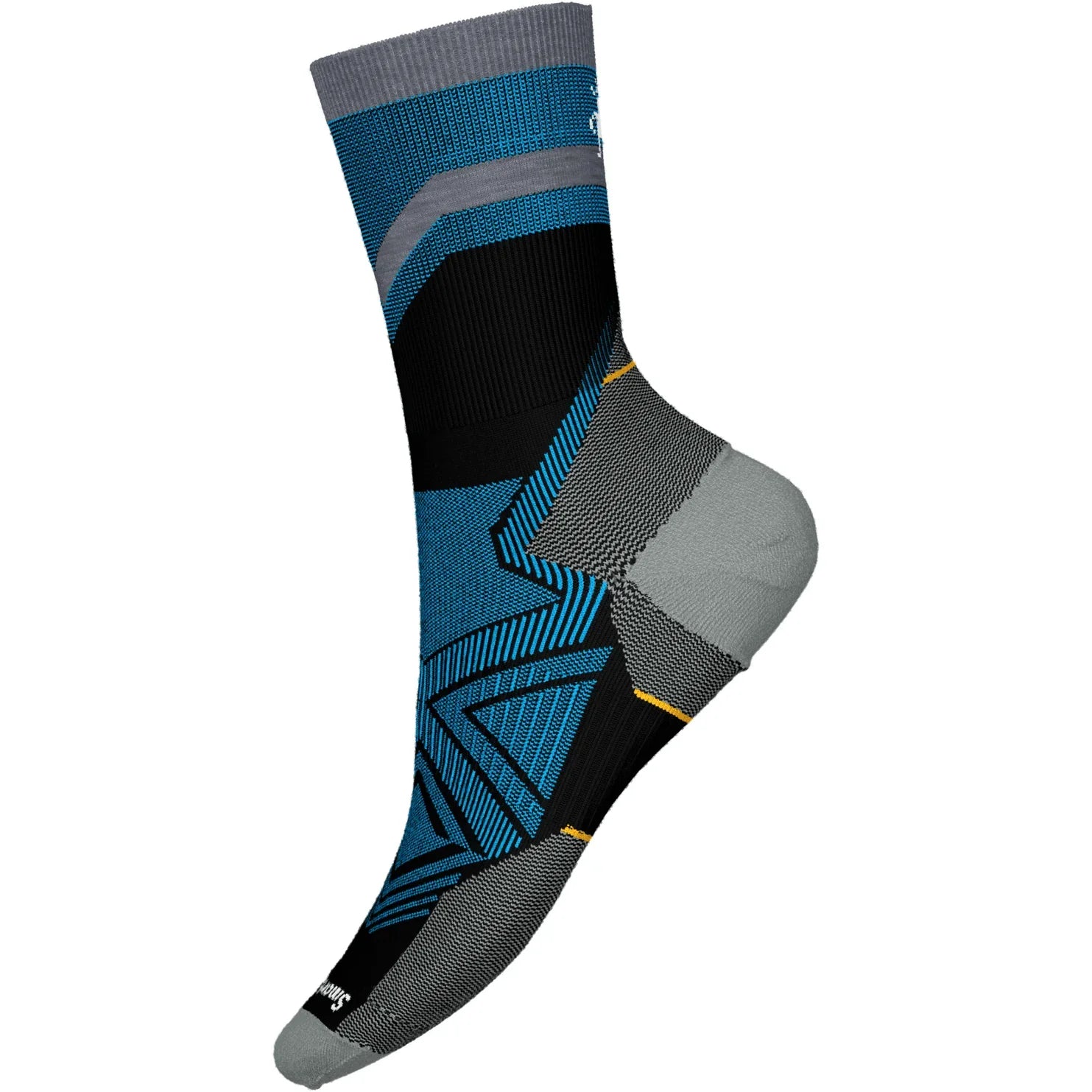Smartwool Run Zero Cushion Mid Crew Pattern Socks Summer Apparel - Socks Smartwool Medium Black