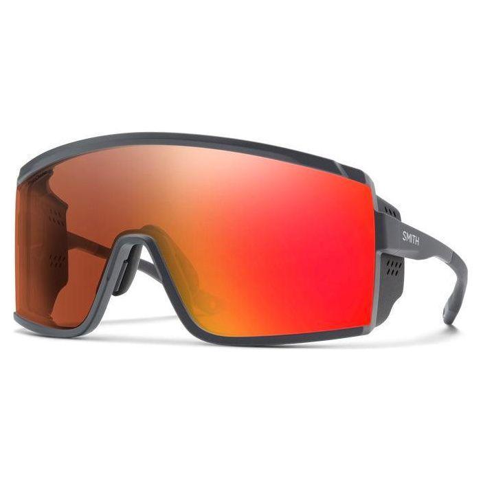 Smith Pursuit Glacier Sunglasses Eyewear - Sunglasses Smith Optics Matte Slate | ChromaPop Glacier Photochromic Copper to Gray with Red Mirror