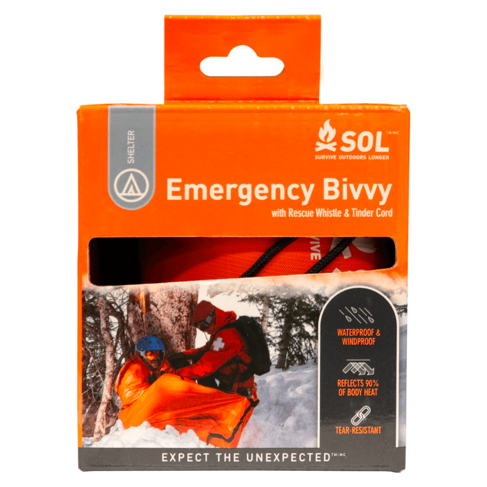 SOL Emergency Bivvy w/ Rescue Whistle - Orange Cycling Accessories - First Aid Adventure Ready Brands