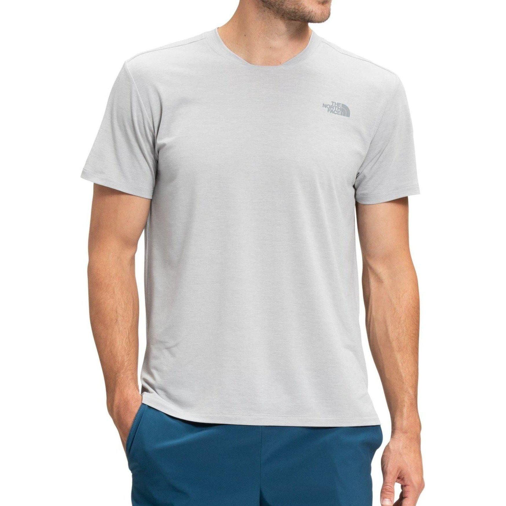 The North Face M Wander Short Sleeve Summer Apparel - Mens The North Face Small TNF Light Grey Heather
