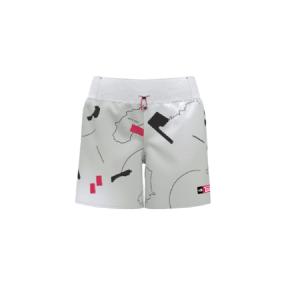 The North Face W Printed Movmynt Short 2.0 Summer Apparel - Womens The North Face Medium TNF White Trail Marker Print