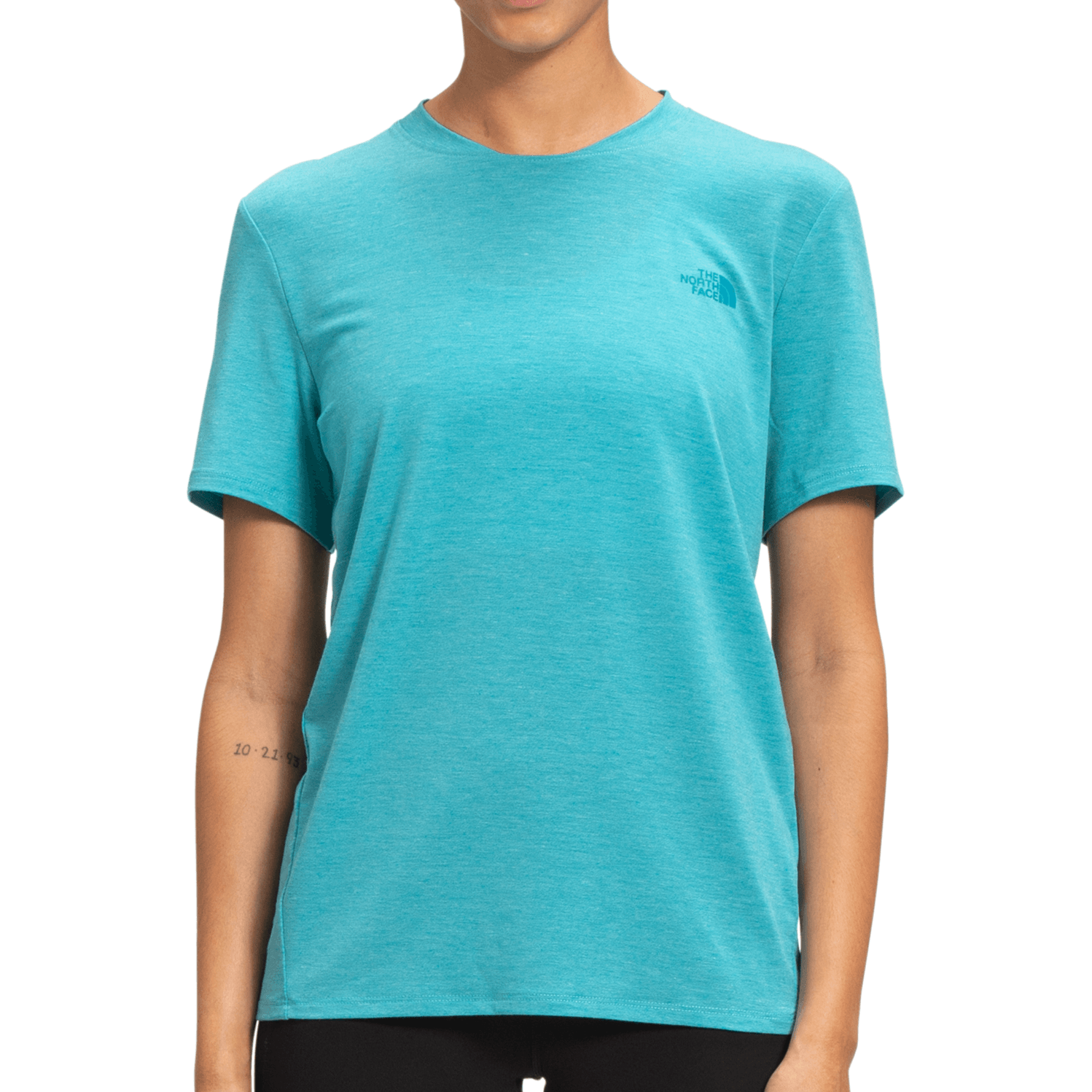 The North Face W Wander Short Sleeve Summer Apparel - Womens The North Face XSmall Maui Blue Heather