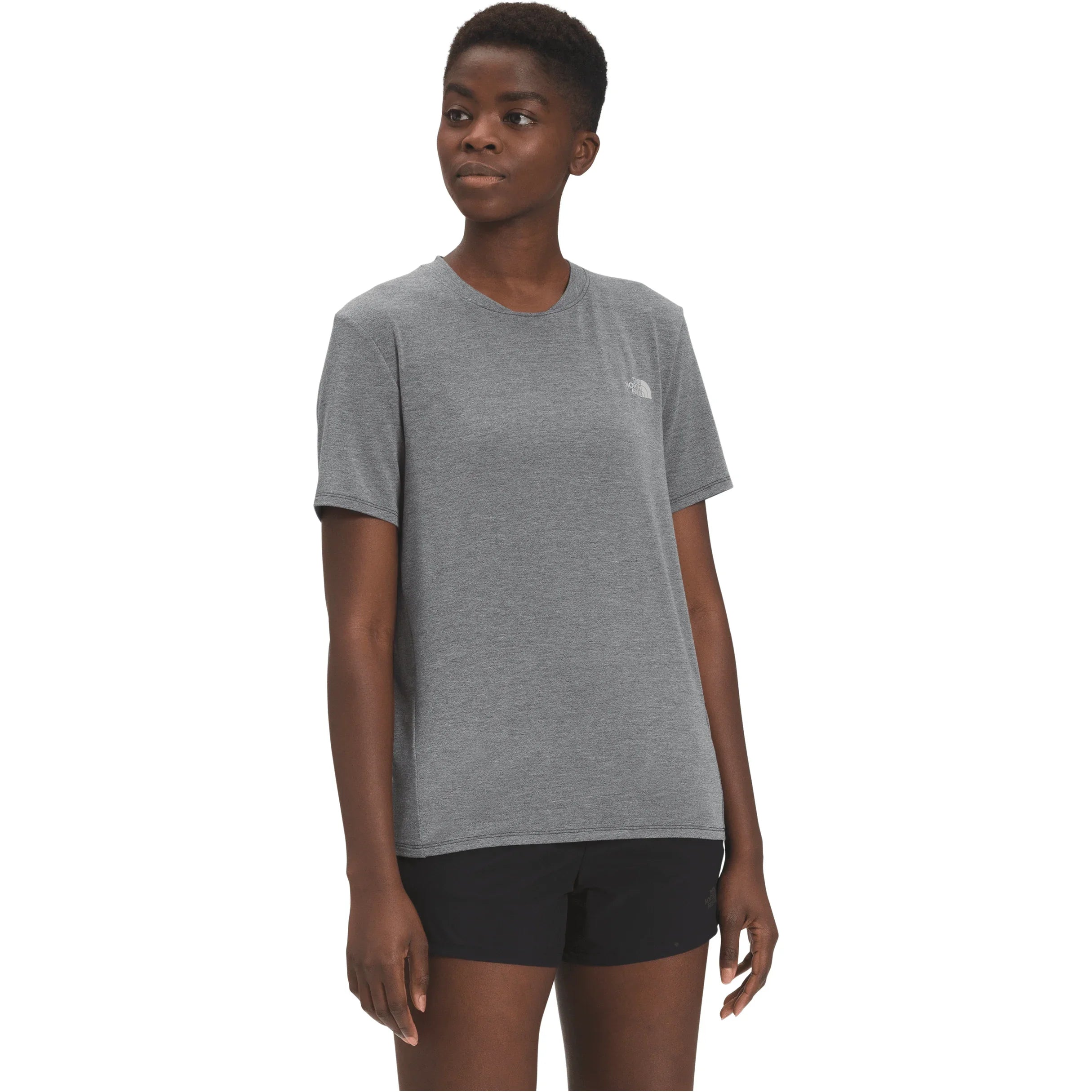 The North Face W Wander Short Sleeve Summer Apparel - Womens - Tops The North Face XSmall TNF Medium Grey Heather