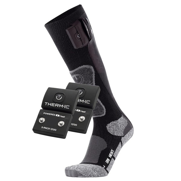Chaussettes de ski chauffantes HEATED SOCKS + BATTERIES S-PACK 1200 THERM-IC