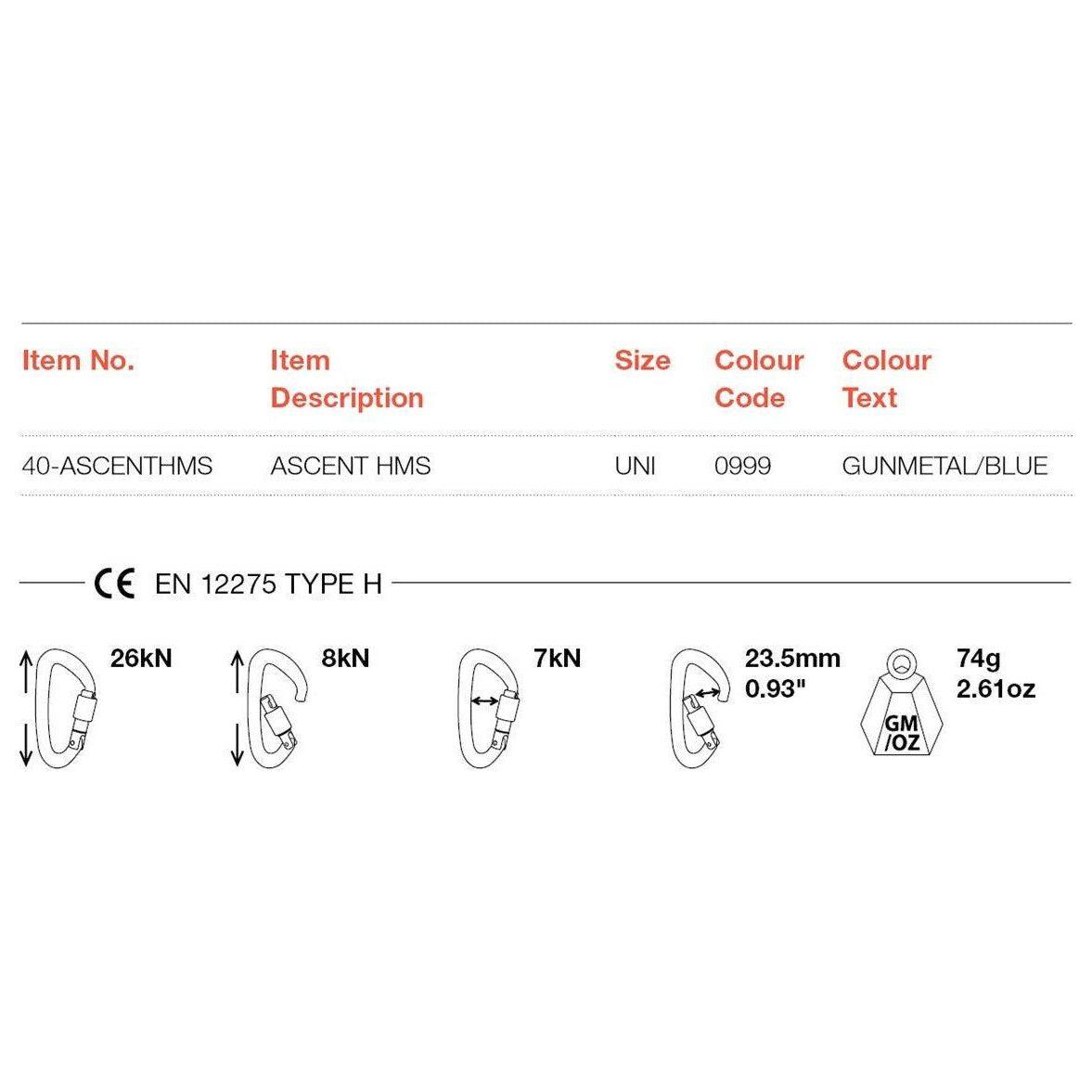 Wild Country Ascent HMS Locking Carabiner Summer Gear - Climbing Gear Wild Country