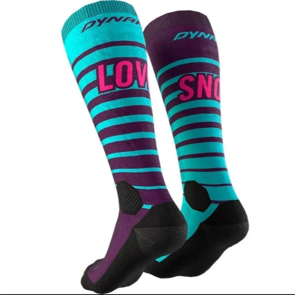 Dynafit FT Graphic Socks Winter Apparel - Socks Dynafit Medium Royal Purple/Snow