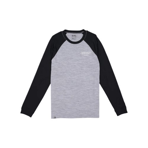 Mons Icon Merino Air-Con Raglan Cycling Apparel - Womens - Jersey Mons Royale Large Grey Heather / Black 