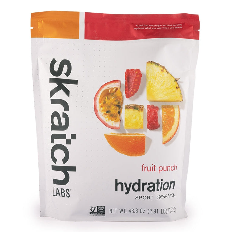 Skratch Labs Hydration Sport Drink Mix, 1320g, 60-Serving Resealable Pouch Cycling Accessories - Food Skratch Labs Fruit Punch