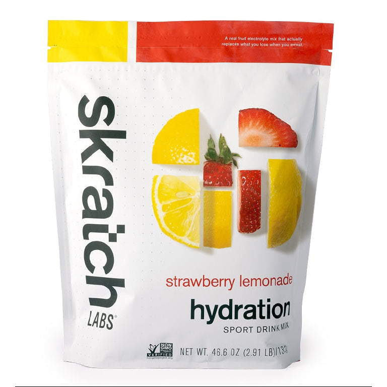 Skratch Labs Hydration Sport Drink Mix, 1320g, 60-Serving Resealable Pouch Cycling Accessories - Food Skratch Labs Strawberry Lemonade