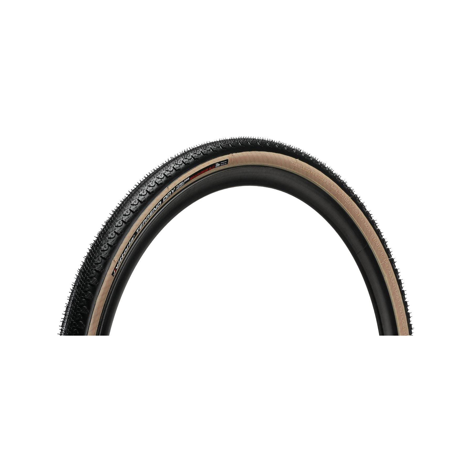 Vittoria Terreno Dry Tire - 700 x 47, Tubeless, Folding, Black/Tan, G2.0 Tires and Tubes - Gravel Vittoria