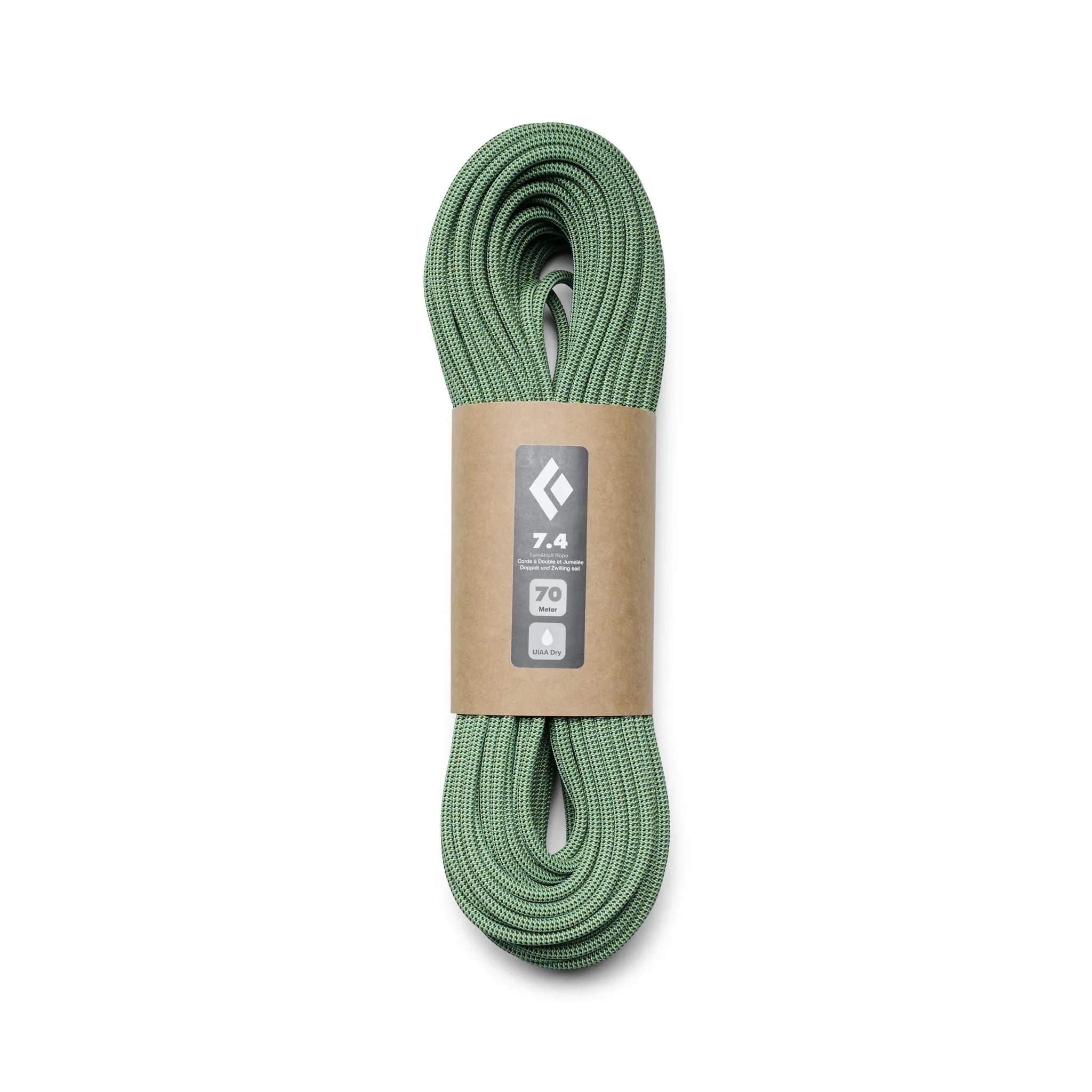 Black Diamond 7.4 Dry Rope Summer Gear - Climbing Ropes and Slings Black Diamond 60 m Envy Green