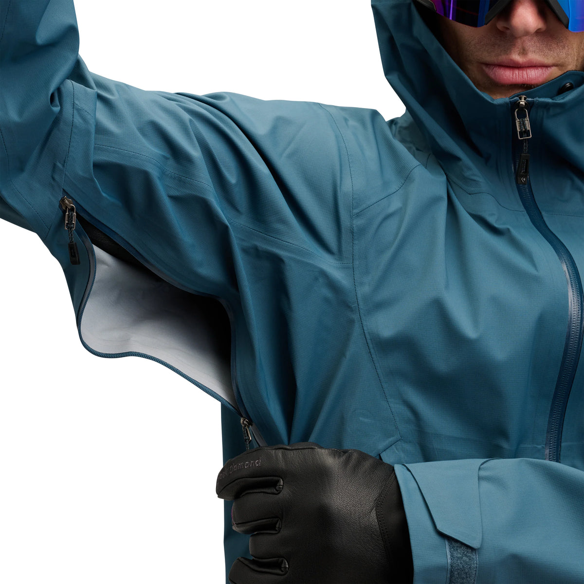 Black Diamond M Recon LT Stretch Shell Winter Apparel - Winter Apparel Mens Hardshell Top Black Diamond