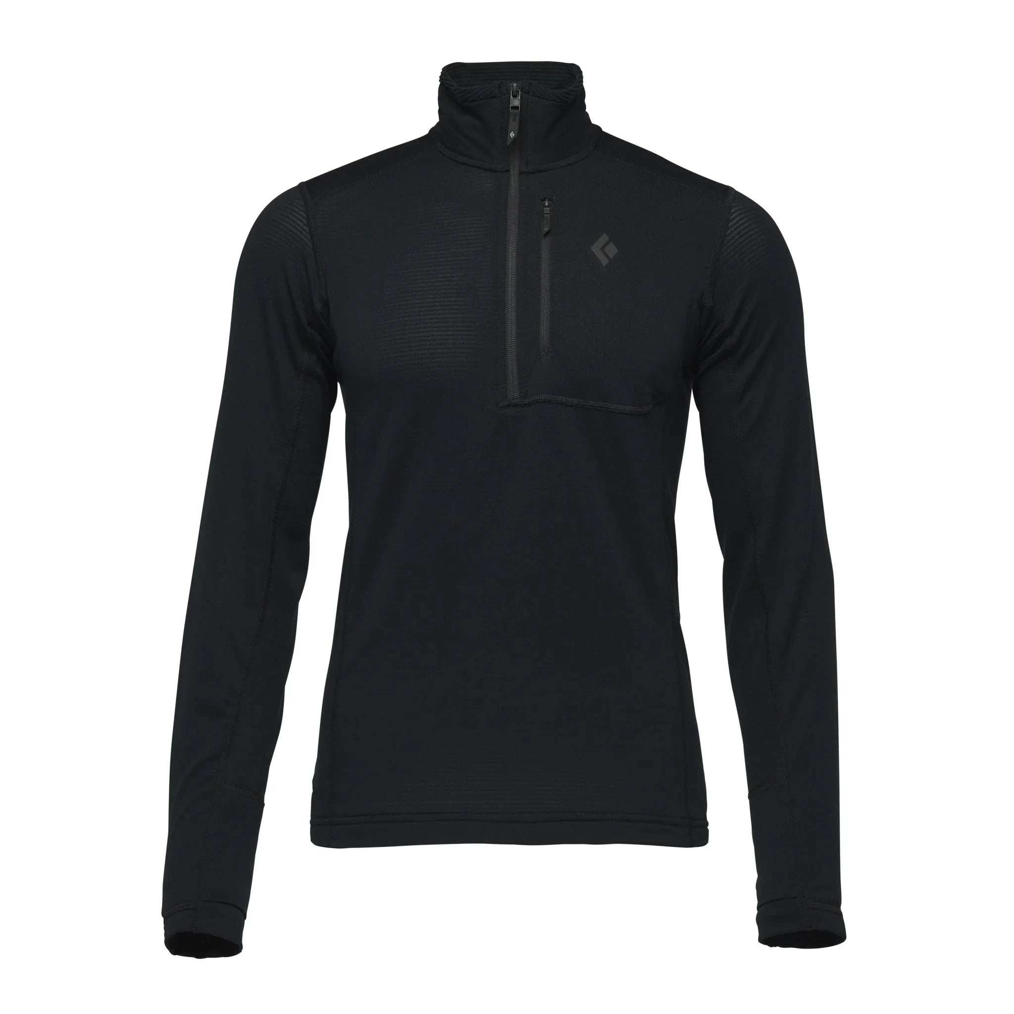 Black Diamond M Coefficient LT Quarter Zip Pullover Winter Apparel - Winter Apparel Mens Mid Layer Top Black Diamond Large Black