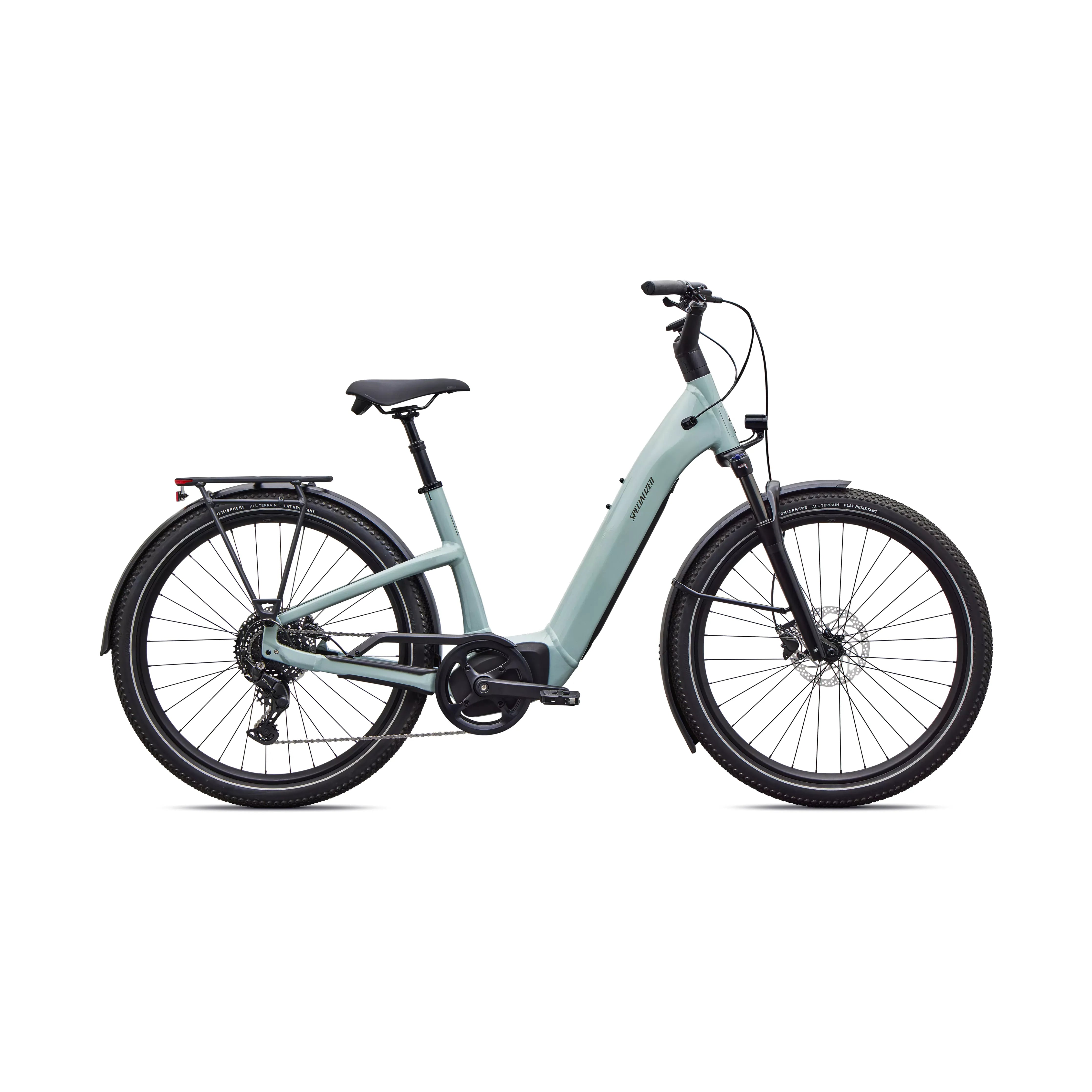 Specialized Turbo Como 4.0 Bicycle - E-Bikes - Hybrid - Step-Through Specialized Large Agave Grey/Oak Green Metallic