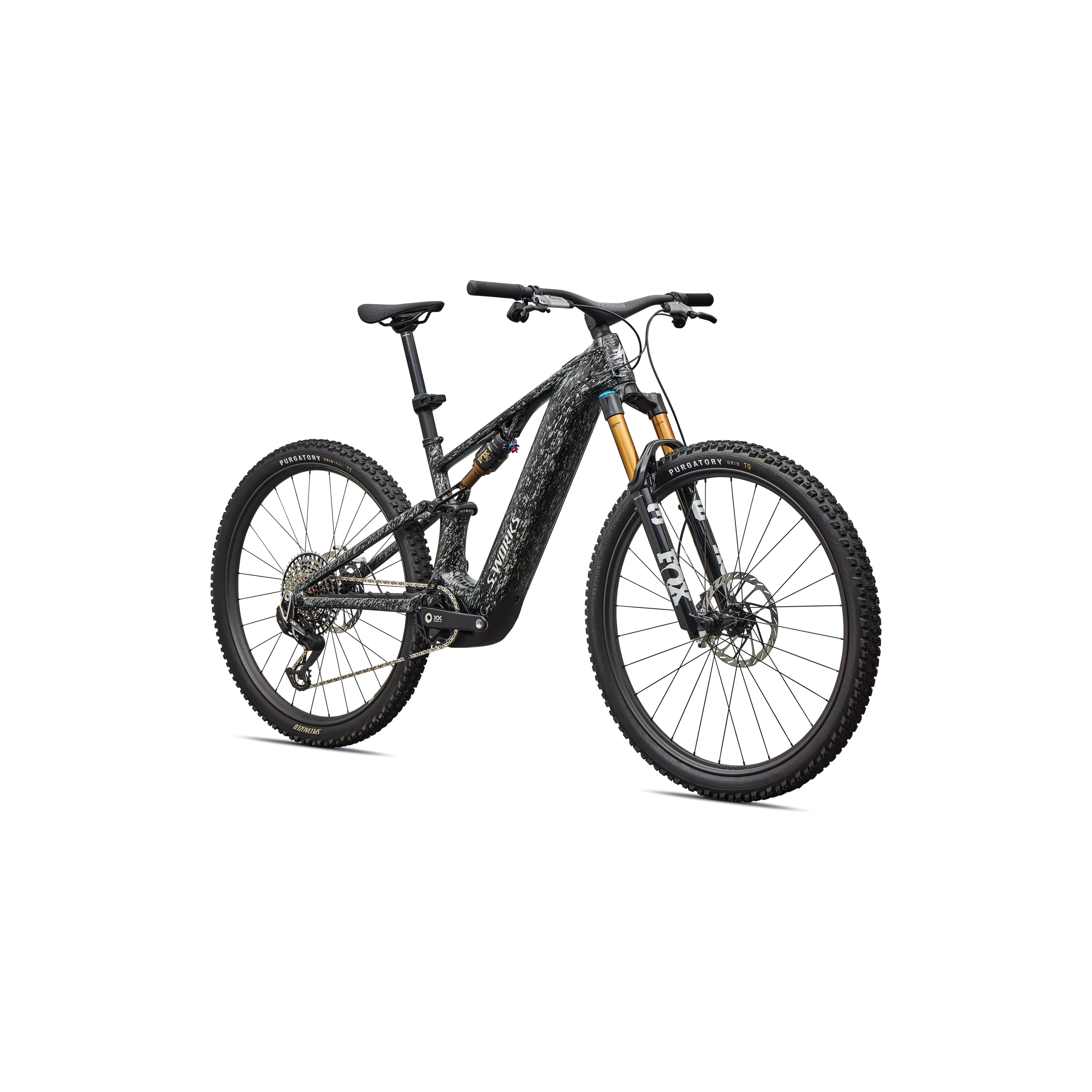 specialized e bike trekking touring S-Works Turbo Levo R Gloss Shadow Silver Blended Speckle Over Carbon / Silver Dust / S4