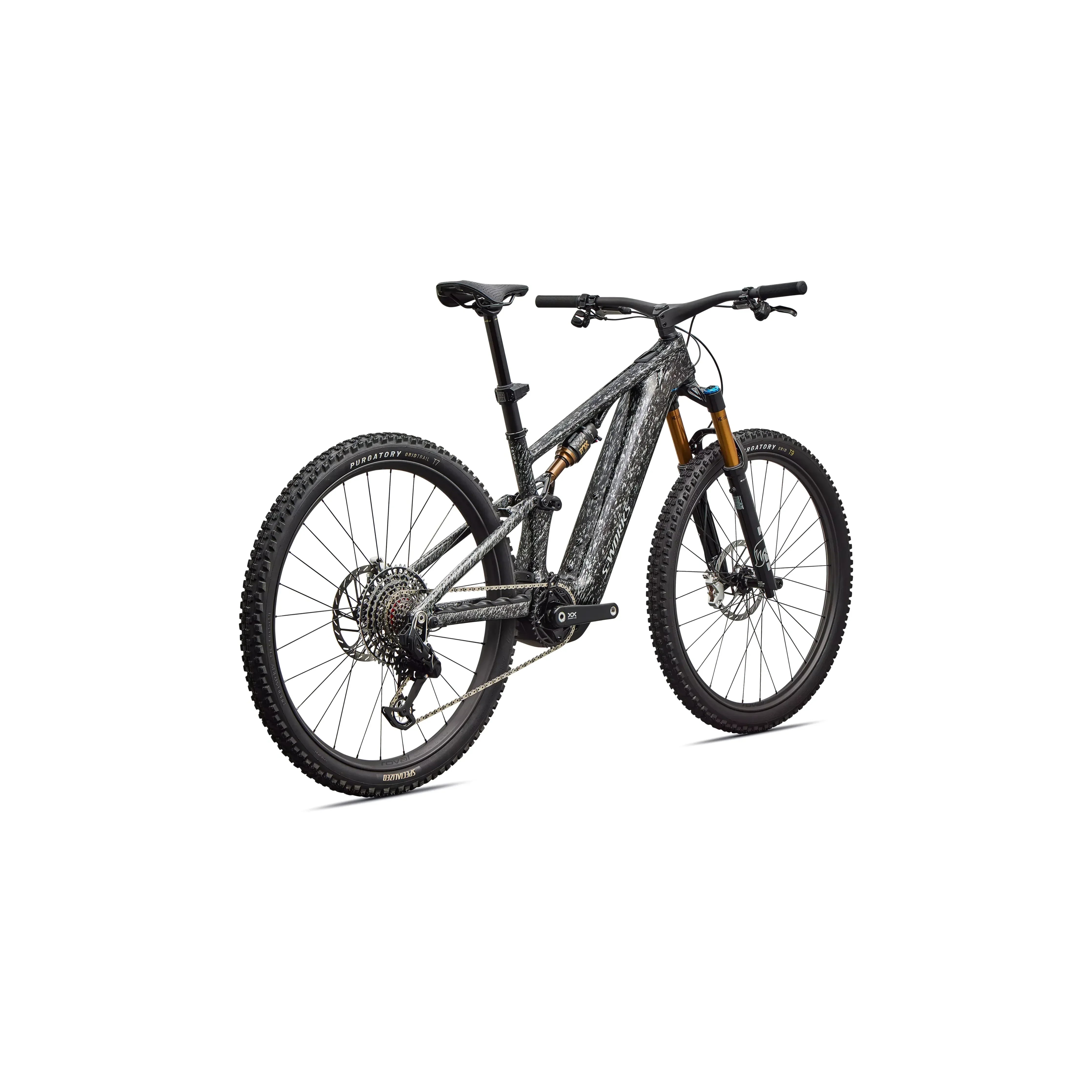 S-Works Turbo Levo R Gloss Shadow Silver Blended Speckle Over Carbon / Silver Dust / S4