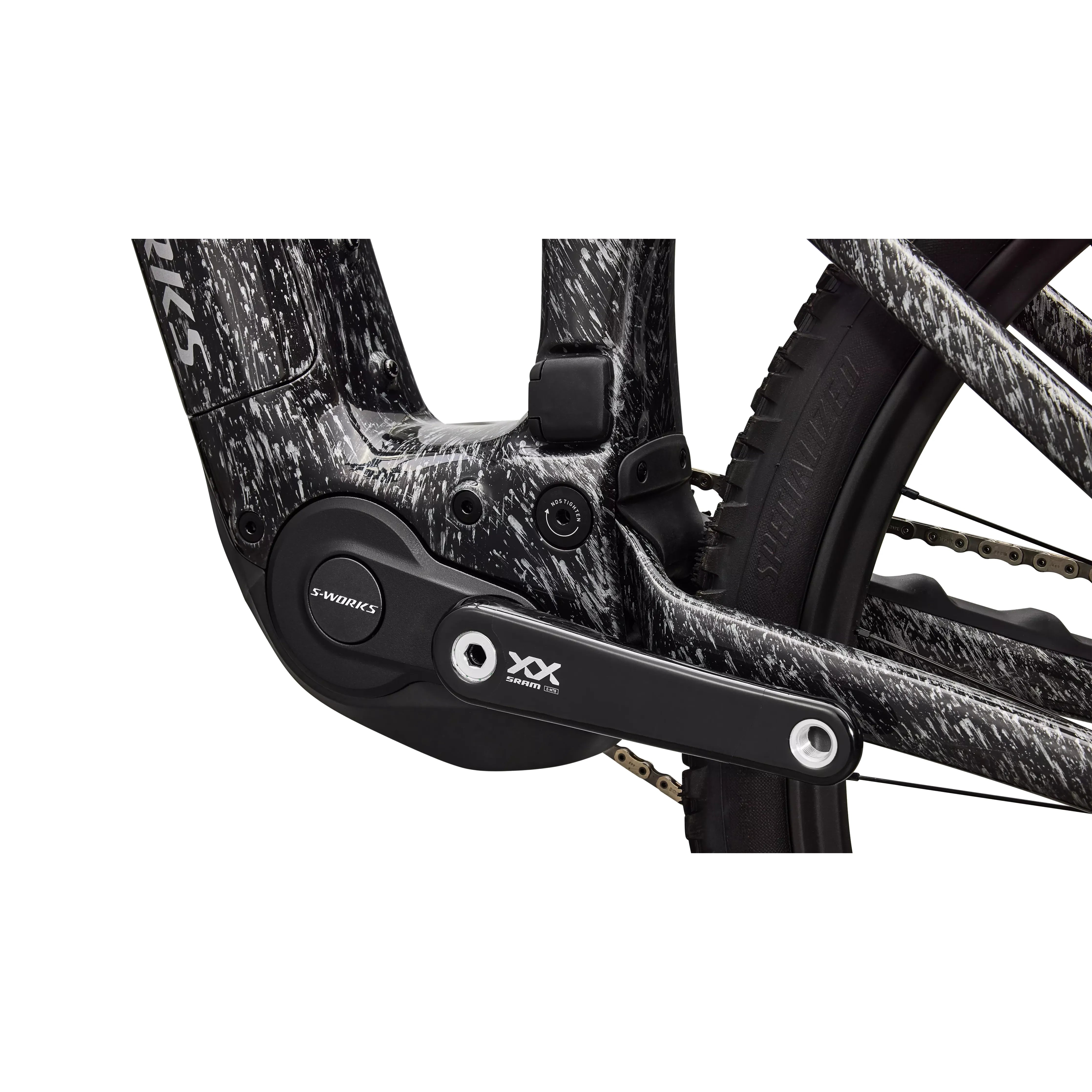 specialized e bike trekking touring S-Works Turbo Levo R Gloss Shadow Silver Blended Speckle Over Carbon / Silver Dust / S4