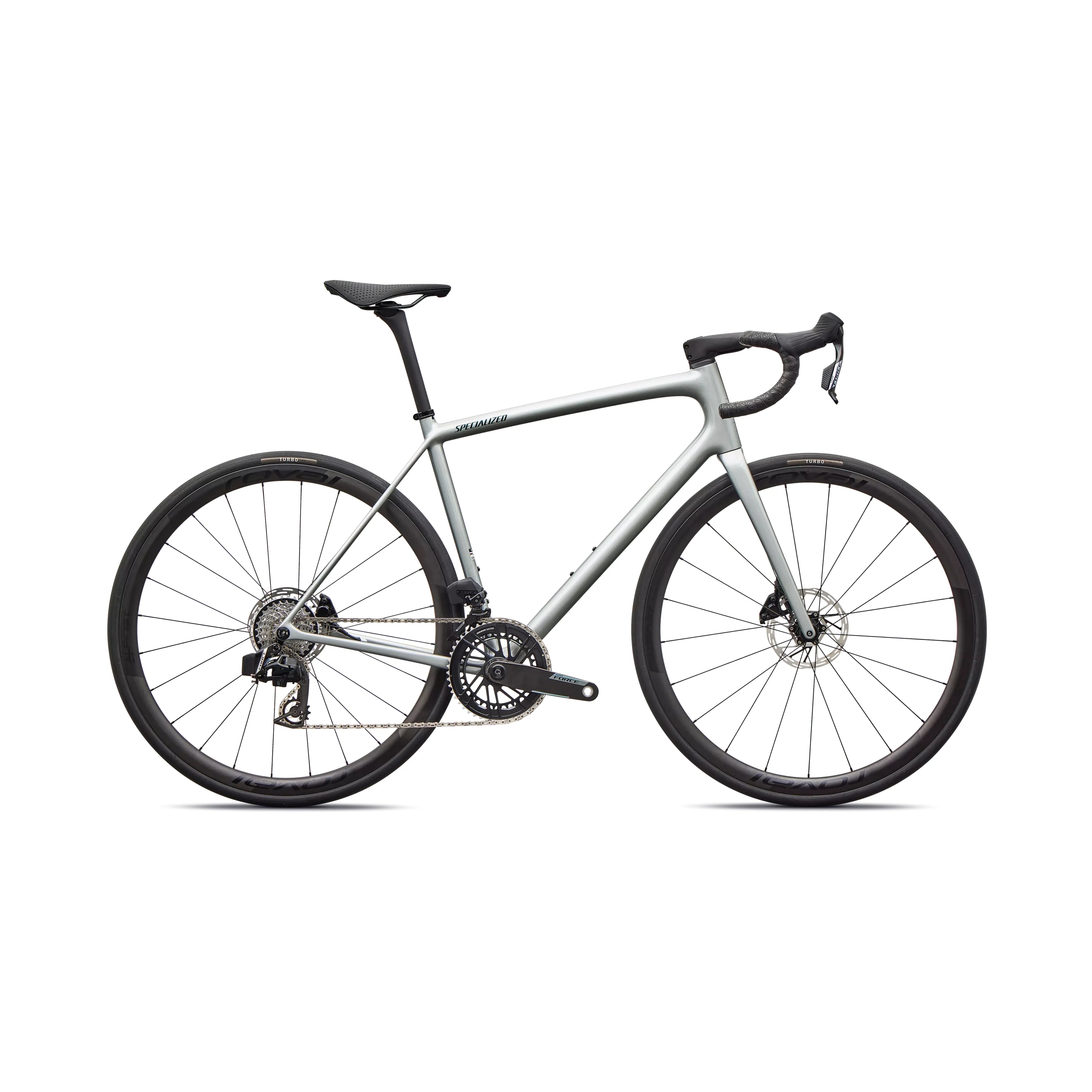 Specialized Aethos 2 Pro Force AXS Bicycle - Road Bikes Specialized 49 Gloss Morning Mist + Lapis Radial Fade + Fog Tint Edge Fade / Smoke