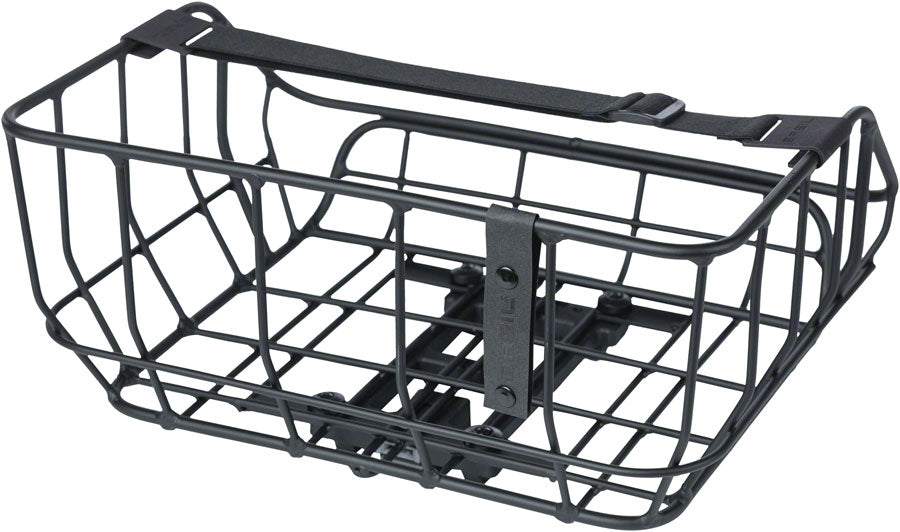 Basil Portland MIK Rear Basket - 25L, Matte Black - three-quarter