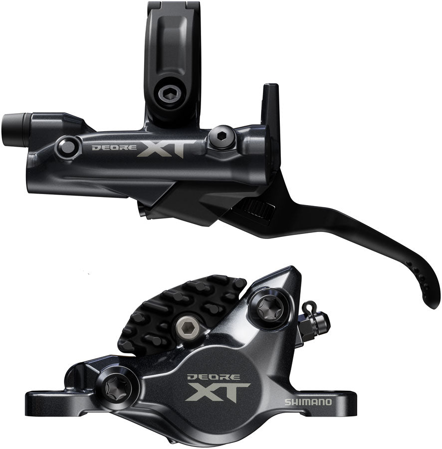 Shimano Deore XT M8200 Disc Brake and Lever - Left/Front, Post Mount, 2-Piston Caliper, SM-BH90-SBM Hose, Fin Metal Pads,