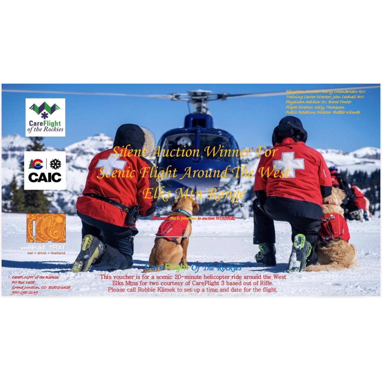 CAIC Careflight of the Rockies Auction! Cripple Creek Backcountry