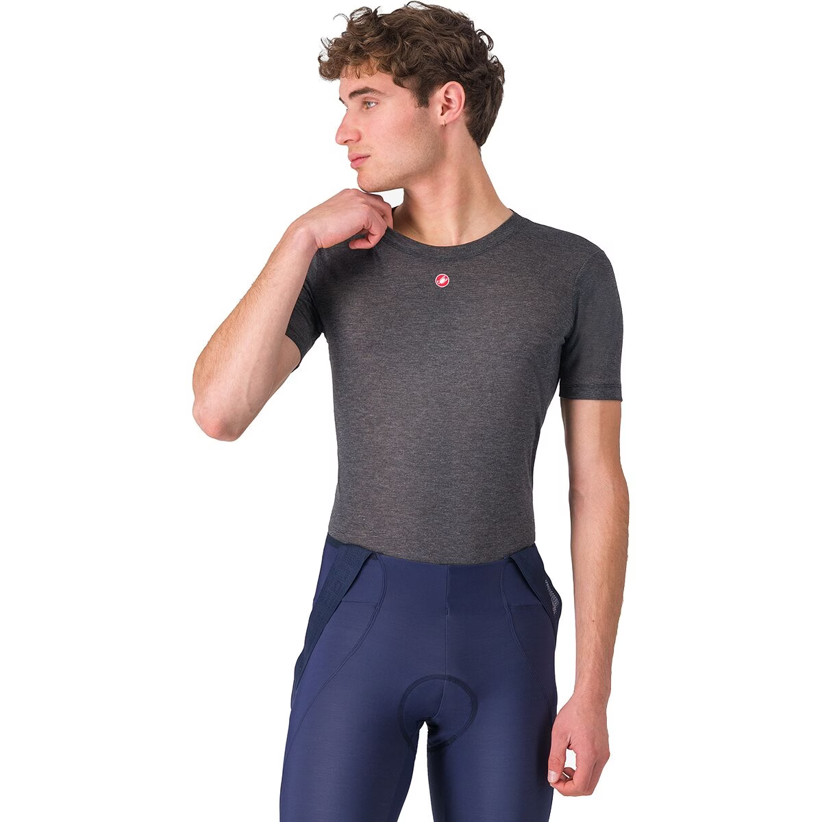 Castelli M Medio Base Layer Short-Sleeve Cycling Apparel - Mens - base layer Castelli Xsmall Melange Gray