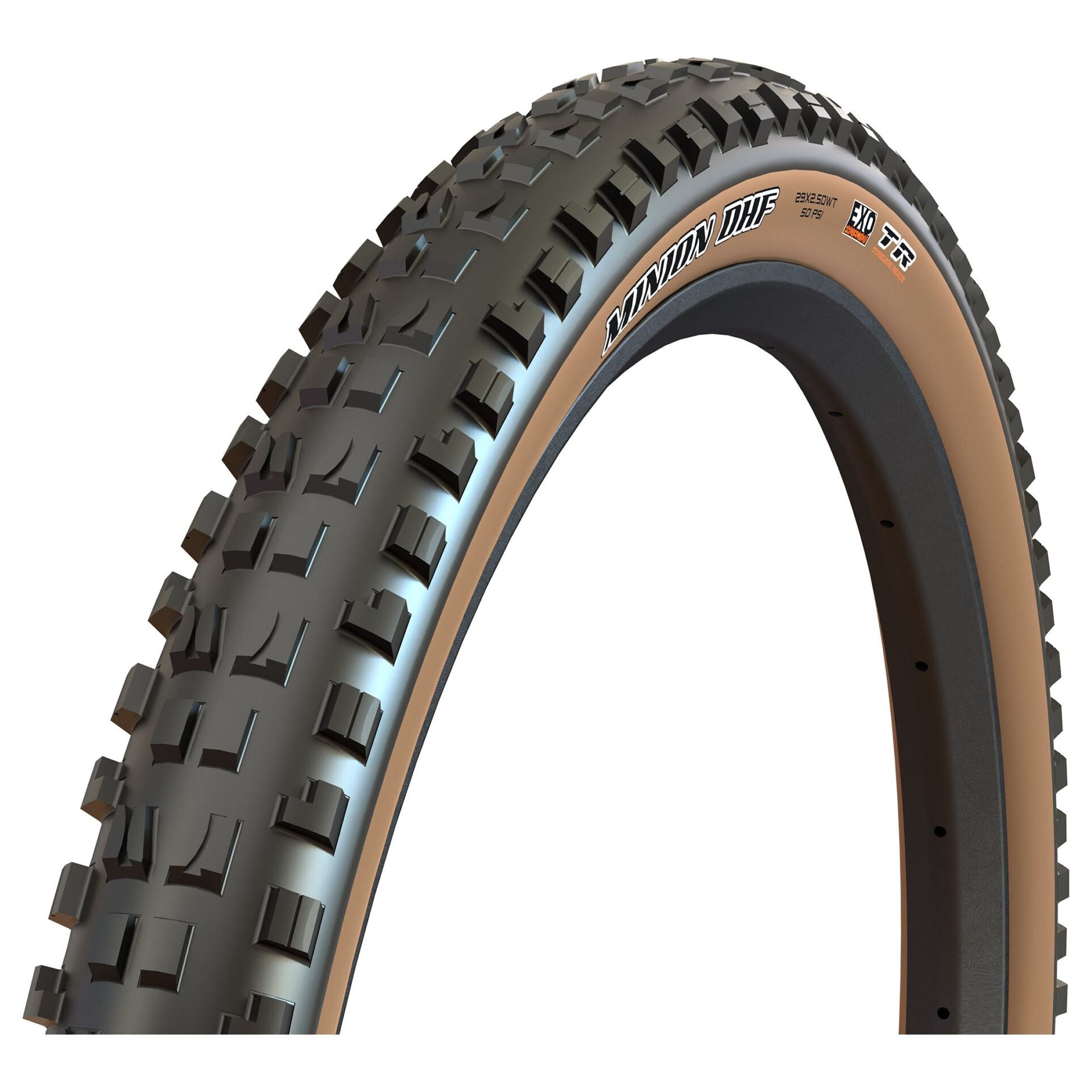 Maxxis Minion DHF - 29 x 2.5, TR, Black/Tan, Dual, EXO, WT Tires and Tubes - Mountain Tires - 29" Maxxis