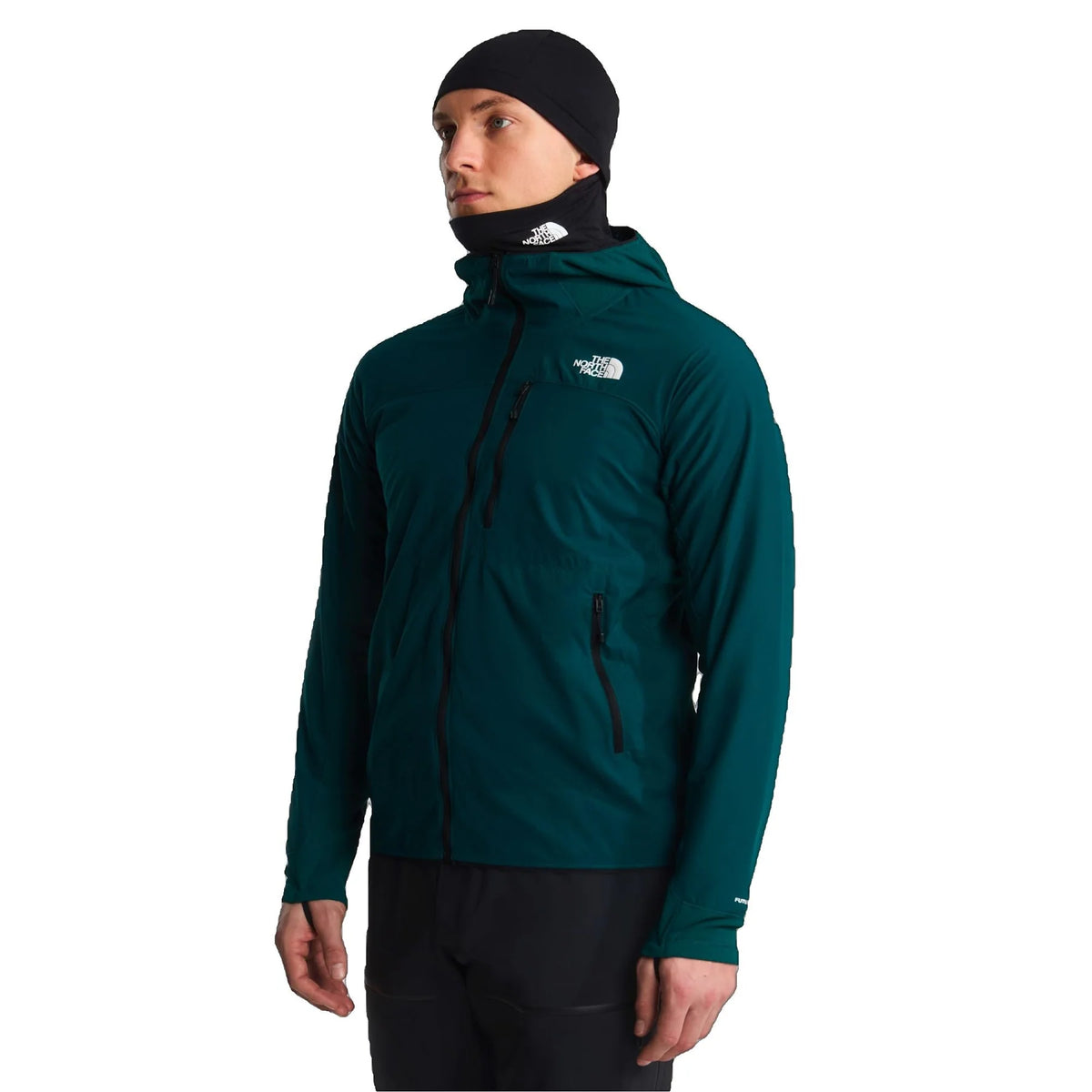 The North Face M Summit FUTUREFLEECE Overlay Hoodie Winter Apparel - Winter Apparel Mens Mid Layer Top The North Face Large Pacific Teal