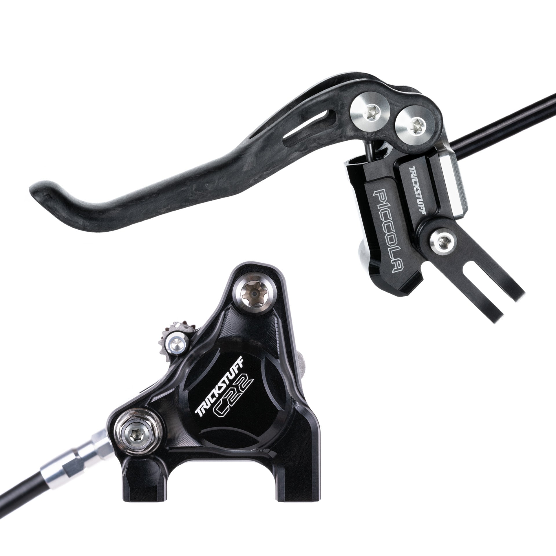 Trickstuff Piccola Brakeset F&R Black/Silver Cycling Parts - Brake - Disc Brake Trickstuff