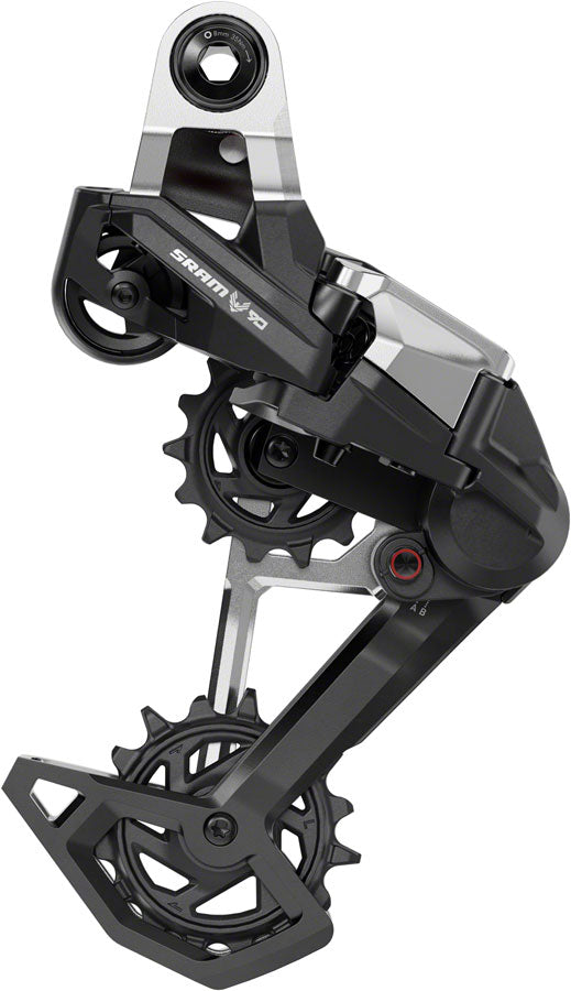 SRAM Eagle 90 T-Type Rear Derailleur - 12-Speed, Long Cage, 52t Max, Full Mount, Aluminum Cage, Black/Silver - three-quarter