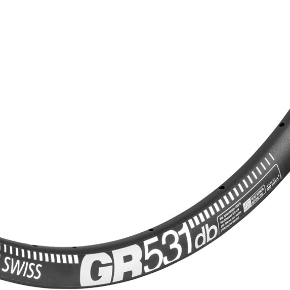 DT Swiss GR 531 Rim - 700, Disc, 24h, Black - three-quarter