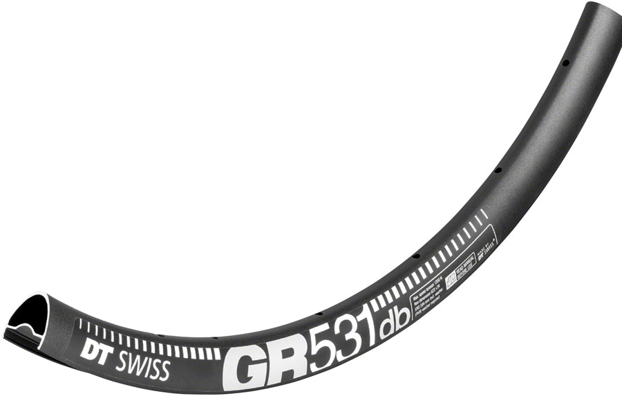DT Swiss GR 531 Rim - 700, Disc, 24h, Black - three-quarter