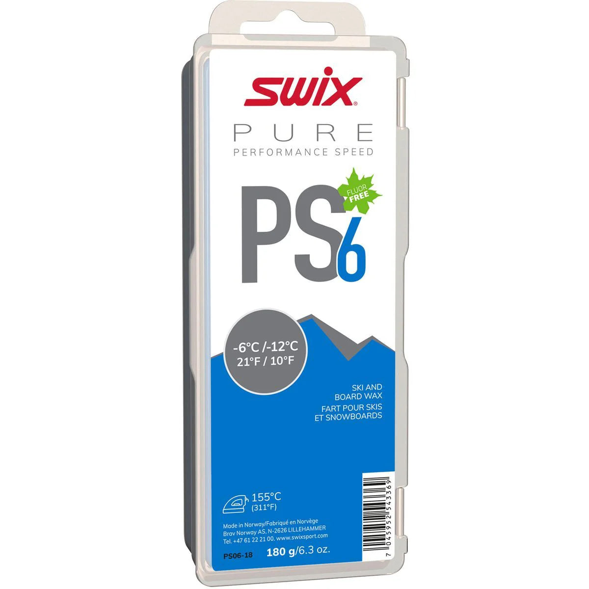 Swix PS6 Blue, -6 C/-12 C, 180g Winter Accessories - Tuning Supplies Swix