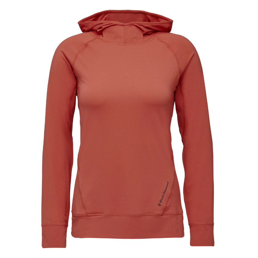 Black Diamond W Alpenglow Hoody Summer Apparel - Womens - Tops Black Diamond Extra Large Baja Sunrise