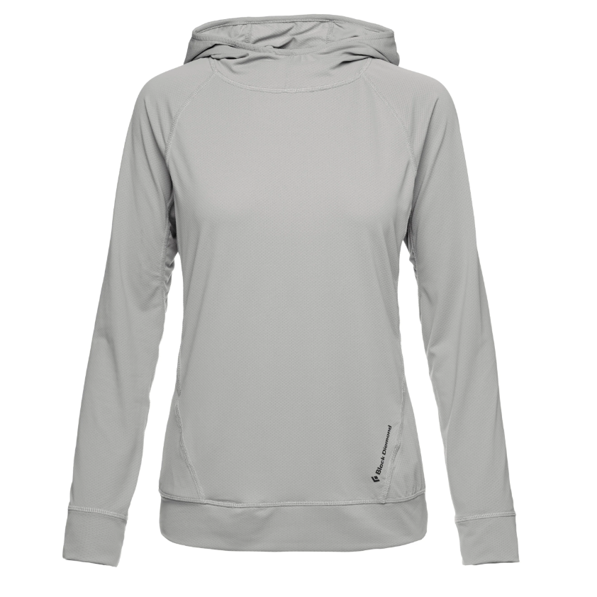 Black Diamond W Alpenglow Hoody Summer Apparel - Womens - Tops Black Diamond Extra Large Pewter