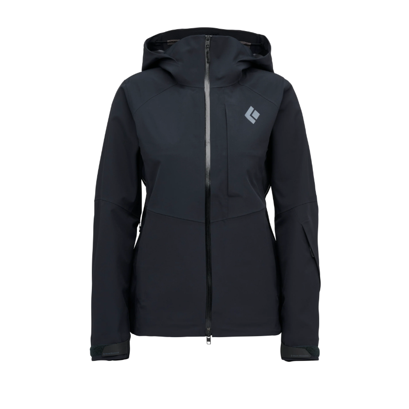 Black Diamond W Recon Stretch Shell Winter Apparel - Winter Apparel Womens Hardshell Top Black Diamond Extra Large Black