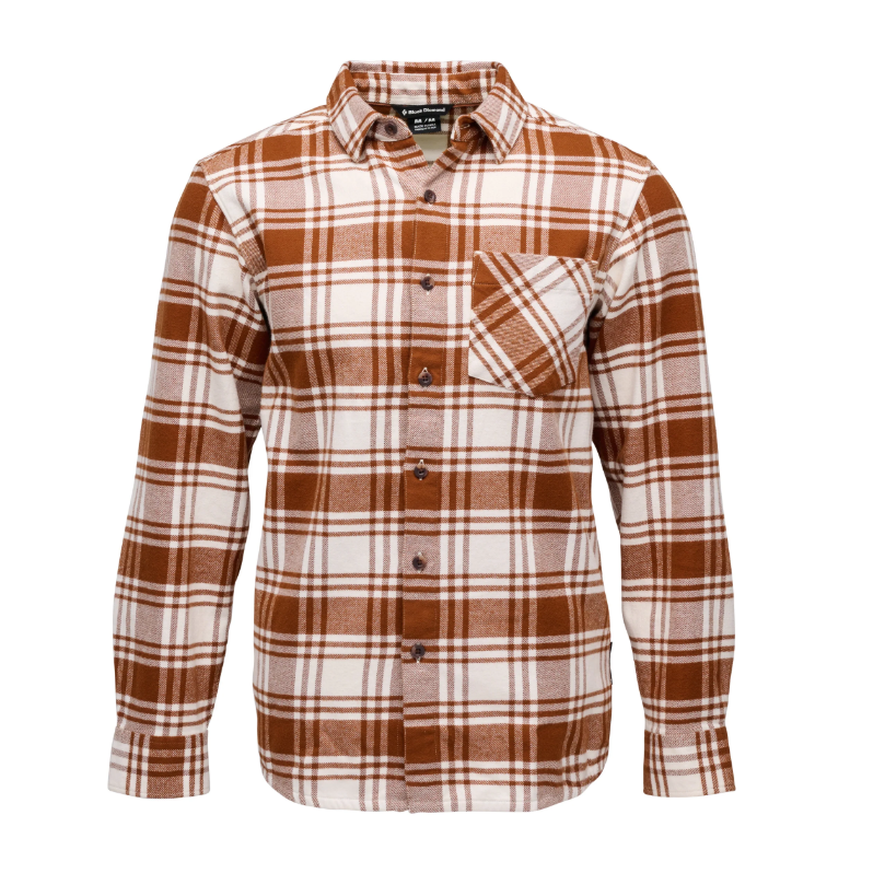 Black Diamond M Project Flannel Winter Apparel - Winter Apparel Mens Mid Layer Top Black Diamond Extra Large Clay-Off White Plaid