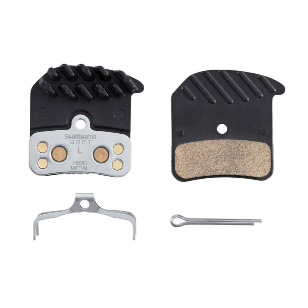 Shimano METAL PAD (H03C) W/FIN & SPRING W/SPLIT PIN M820/M640 Cycling Parts - Brake - Disc Brake Pads Shimano