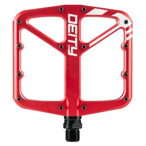 Deity Supervillain Flat Pedals, Red
