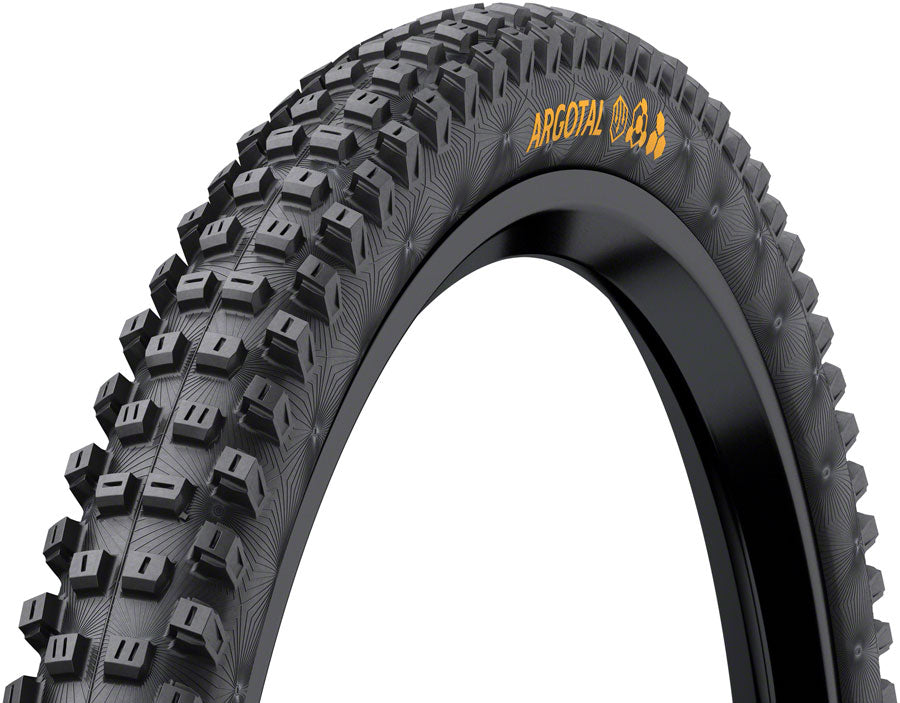 Continental Argotal Tire - 29 x 2.40, Tubeless, Folding, Black, SuperSoft, Downhill Casing, E25 - three-quarter