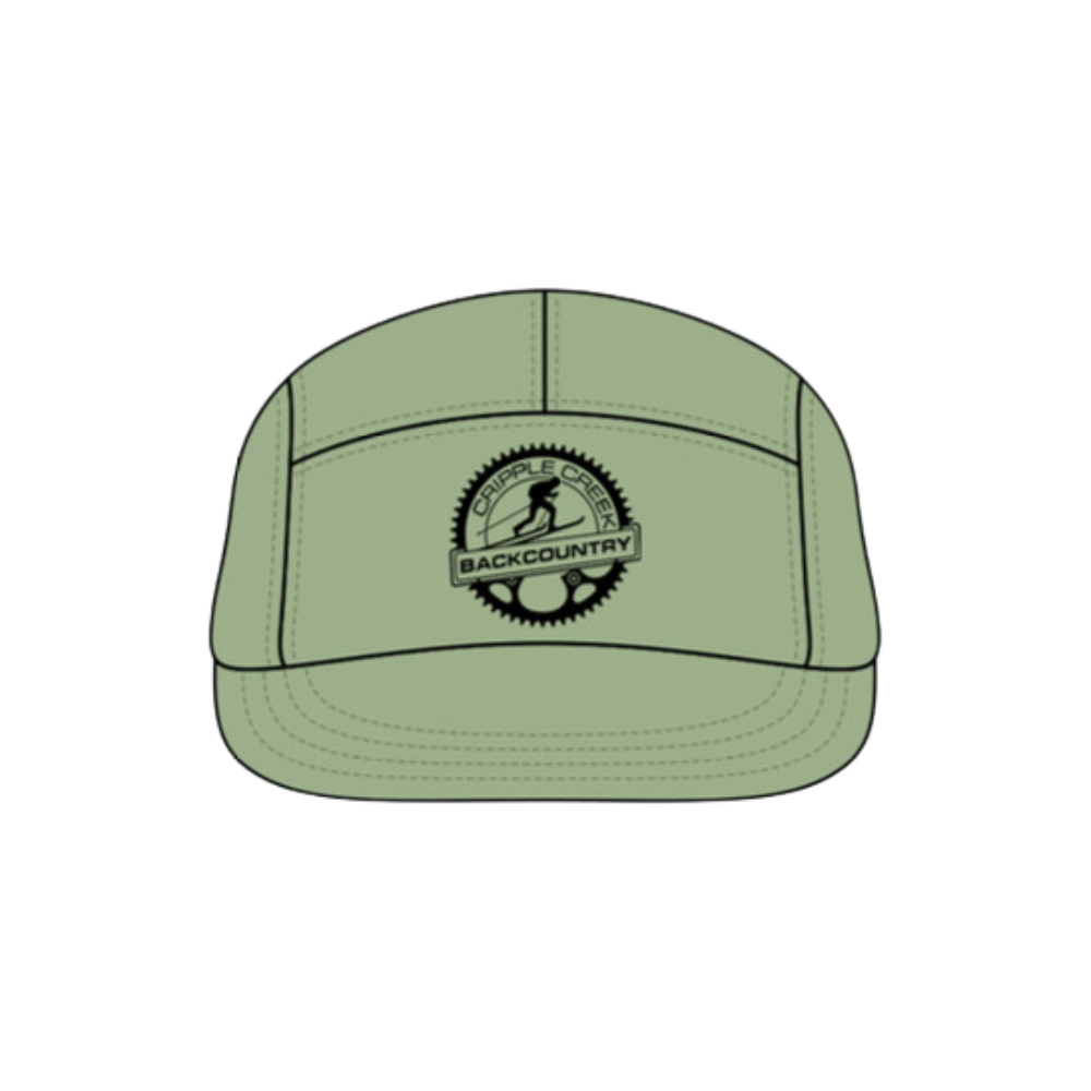 CCBC Chainring Cotton Runner Hat Merch Cripple Creek Backcountry Green