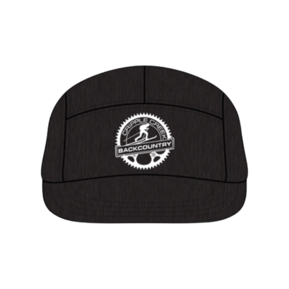 CCBC Chainring Cotton Runner Hat Merch Cripple Creek Backcountry Black