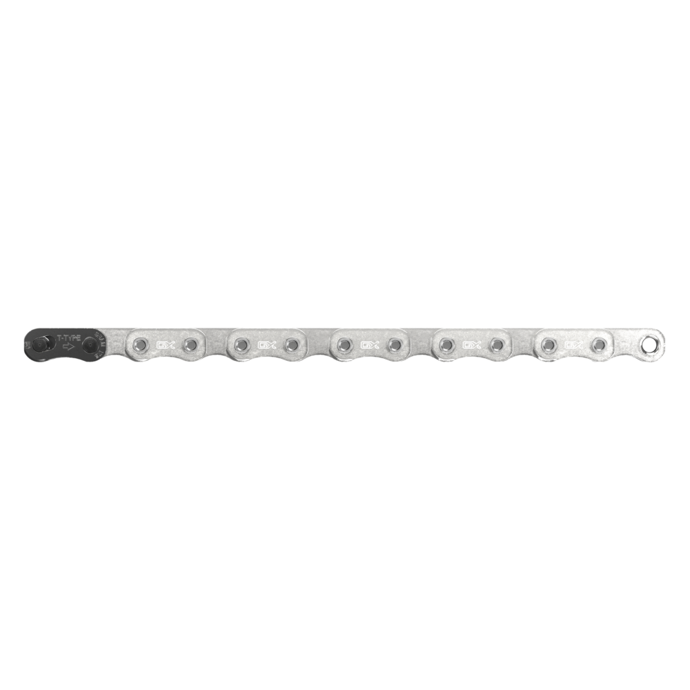 SRAM GX Eagle T-Type Flattop Chain - 12-Speed, 126 Links, Hollow Pin, Includes PowerLock Connector, Silver Cycling Parts - Chain SRAM