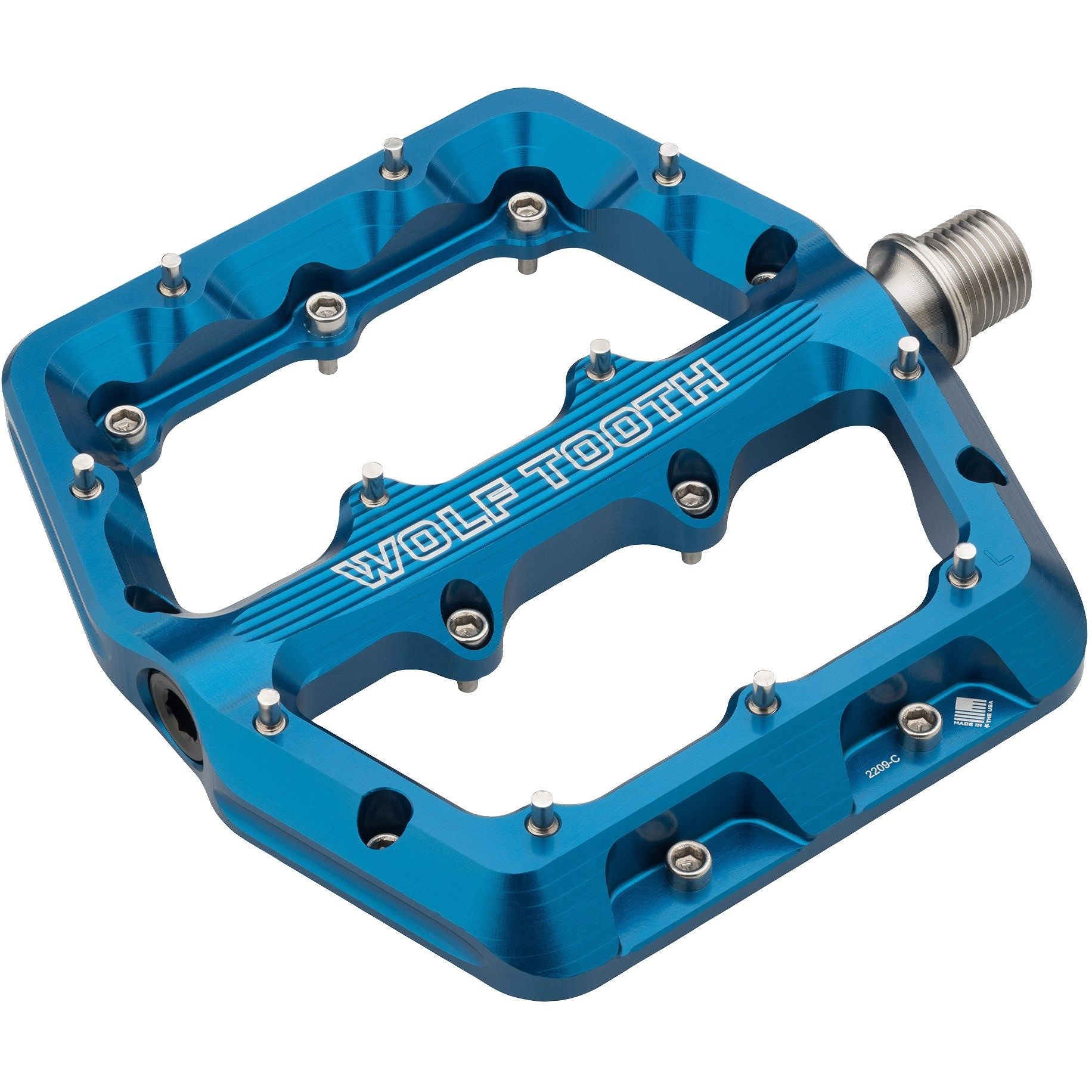 Wolf Tooth Waveform Pedals Cycling Parts - Pedal - Mountain Flat Pedal Wolf Tooth Large Blue