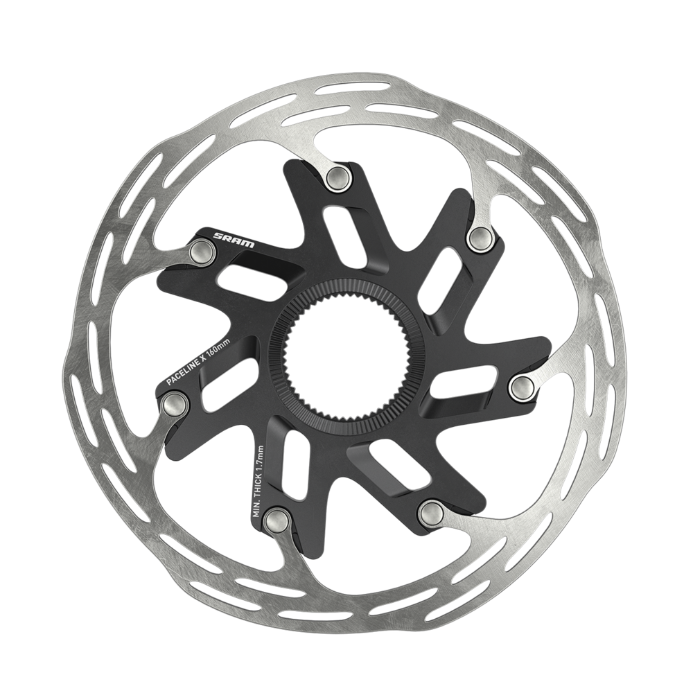 SRAM Rotor Paceline X CenterLock 160mm Rounded (includes internal tooled lockring) Cycling Parts - Brake - Disc Brake Rotors SRAM