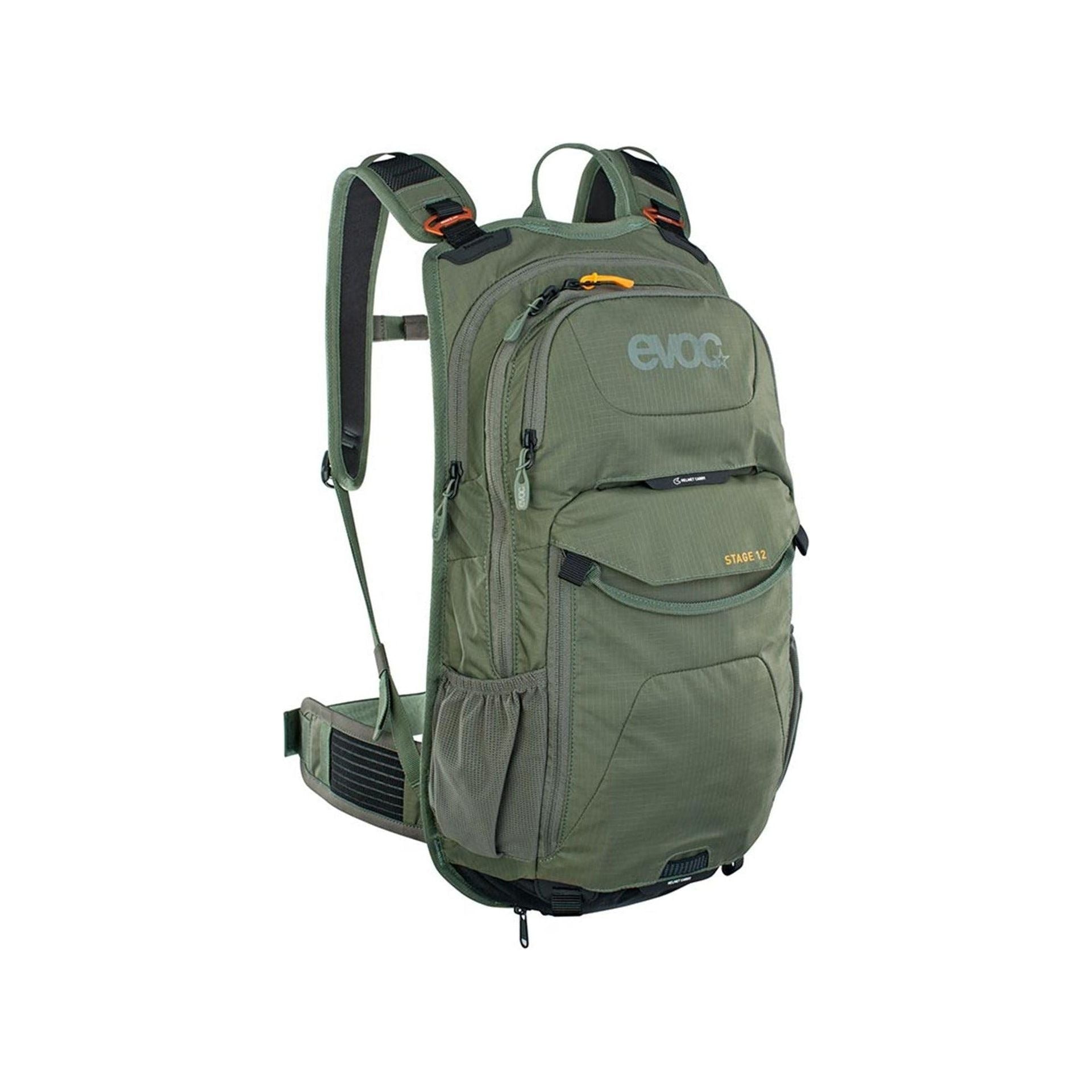 EVOC Stage 12 Backpack Dark Olive Backpacks and Bags - Cycling Hydration Packs and Vests EVOC   