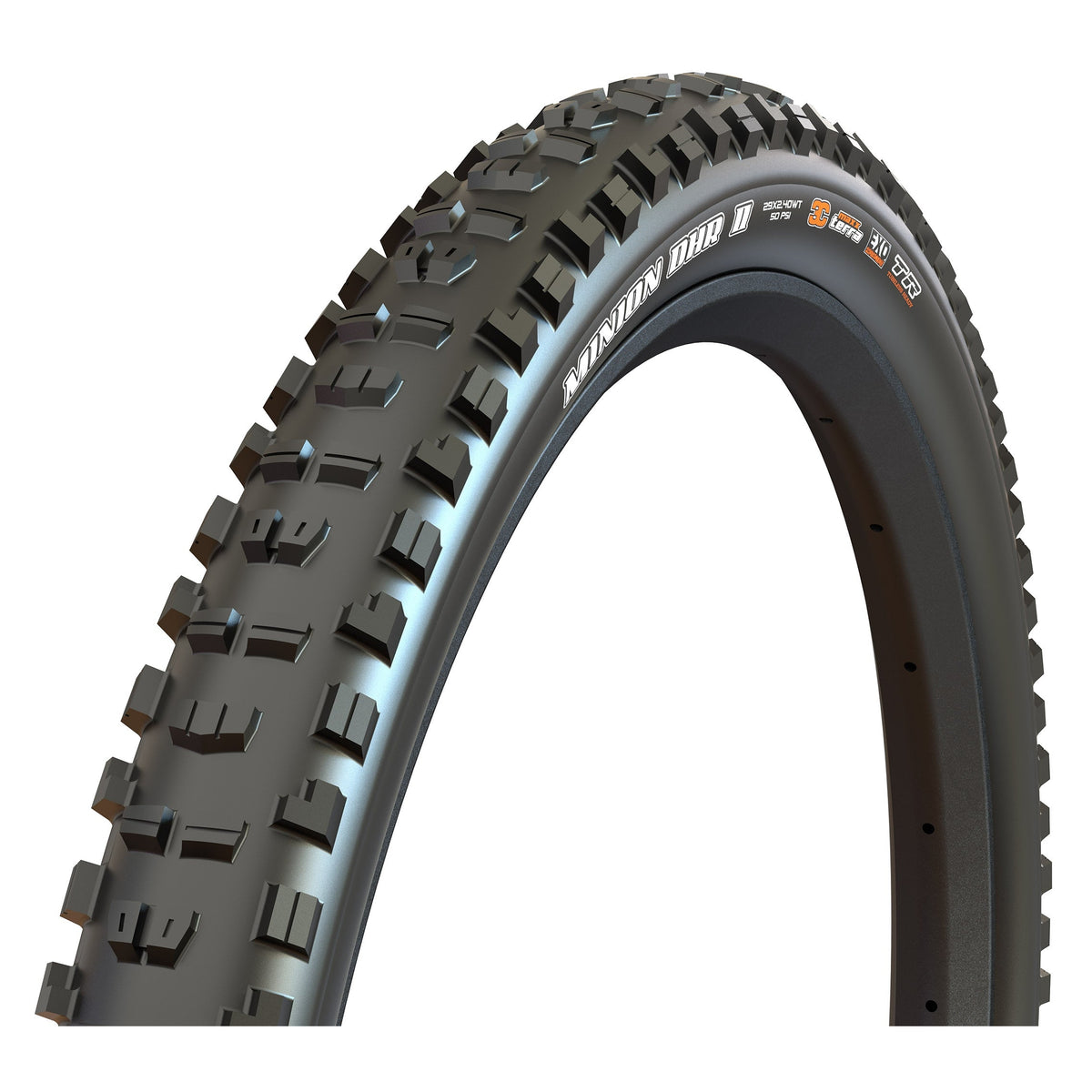 Maxxis Minion DHR II tubeless MTB tire, Black — 3/4 angle