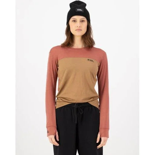 Mons Royale W Yotei Merino Long Sleeve Winter Apparel - Winter Apparel Womens Base Layer Top Mons Royale XSmall Canyon Rose / Toffee